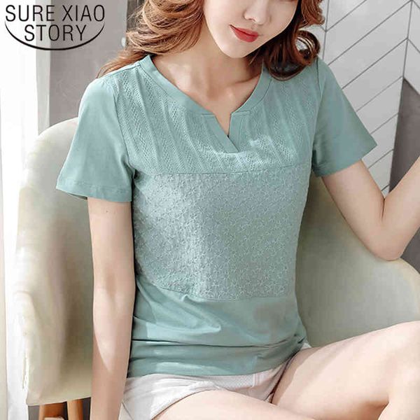 fashion summer short sleeve shirt women blouse v-neck solid cotton floral lace blouses feminine plus size 8587 50 210508, White
fashion summer short sleeve shirt women blouse v-neck solid cotton floral lace blouses feminine plus size 8587 50 210508, White