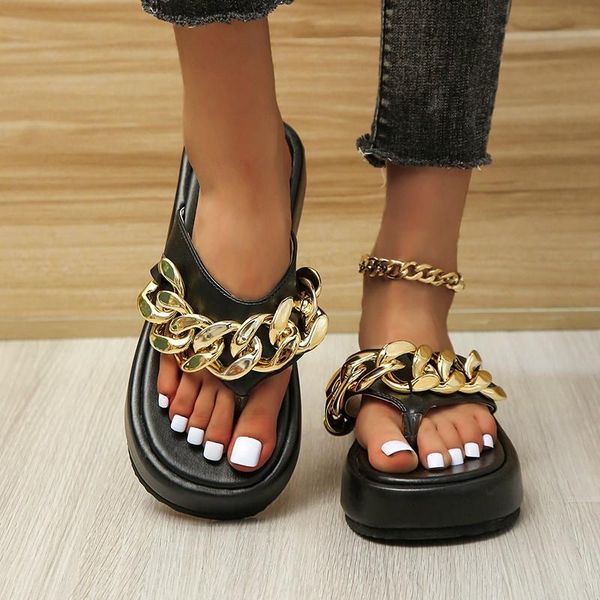 slippers crrcrrcrr metal chain women's flip-flops platform soft punk beach womens sliders flat shoes plus size 43 women sandals, Black
slippers crrcrrcrr metal chain women's flip-flops platform soft punk beach womens sliders flat shoes plus size 43 women sandals, Black