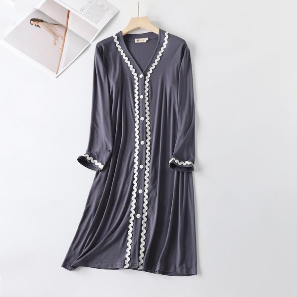 women's sleepwear spring summer modal nightdress cardigan lace long sleeve mid length dress outer wear home clothes women's nightw, Black;red
women's sleepwear spring summer modal nightdress cardigan lace long sleeve mid length dress outer wear home clothes women's nightw, Black;red
