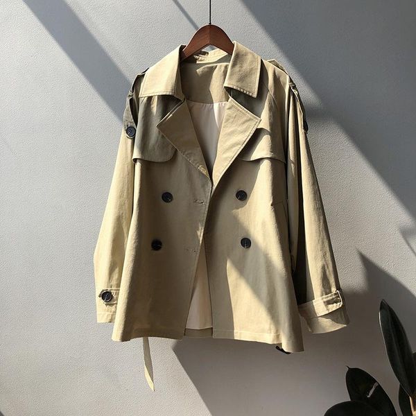 women's trench coats 2021 spring autumn coat with belt women double breasted slim female outwear office lady fashion windbreaker, Tan;black
women's trench coats 2021 spring autumn coat with belt women double breasted slim female outwear office lady fashion windbreaker, Tan;black