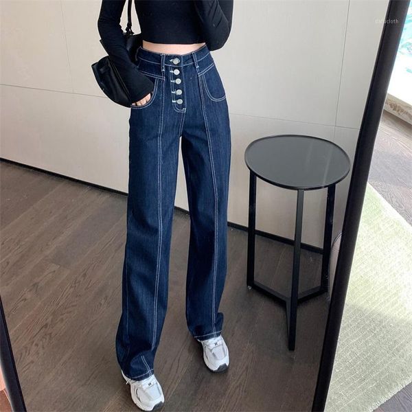 wide leg straight jeans women plus size vintage loose high waist denim pants boyfriend mom 2021 women's, Blue
wide leg straight jeans women plus size vintage loose high waist denim pants boyfriend mom 2021 women's, Blue