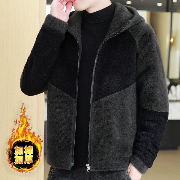 men's jackets 2022 woolen coat youth short hooded color-blocking casual jacket, Black;brown
men's jackets 2022 woolen coat youth short hooded color-blocking casual jacket, Black;brown