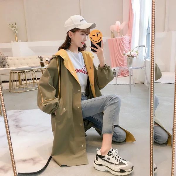 women's trench coats chic women 2021 spring autumn loose windbreaker hooded plus size female casual print letter student outerwear, Tan;black
women's trench coats chic women 2021 spring autumn loose windbreaker hooded plus size female casual print letter student outerwear, Tan;black