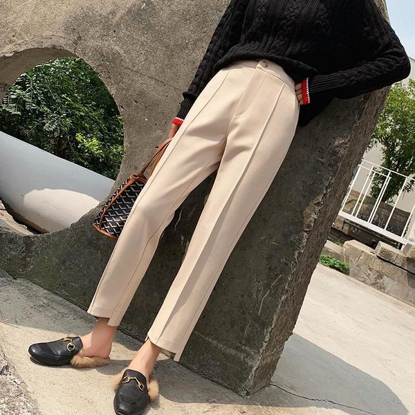 women's pants & capris thickening black wool straight suit nine-point loose casual woolen harem autumn winter women clothing 982d, Black;white
women's pants & capris thickening black wool straight suit nine-point loose casual woolen harem autumn winter women clothing 982d, Black;white