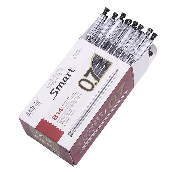 ballpoint pens baoke b14 pen push style 0.7mm student writing smooth, Blue;orange
