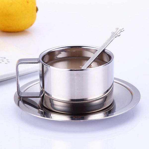 cups & saucers stainless steel coffee mug with handle cup saucer set tea milk drinking tool office home kitchen drinkware t
cups & saucers stainless steel coffee mug with handle cup saucer set tea milk drinking tool office home kitchen drinkware t