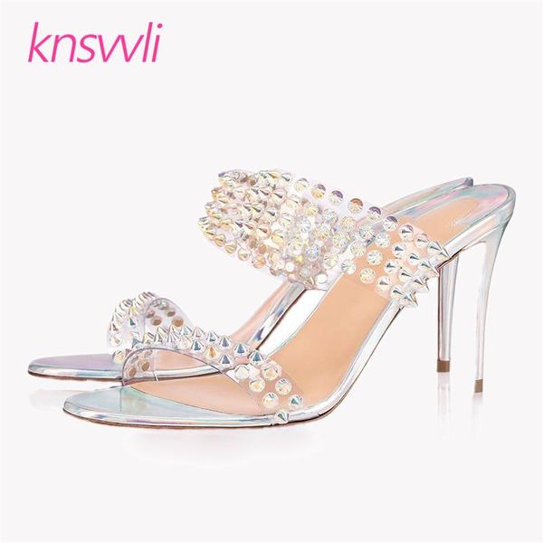 slippers colourful rivets high heels women clear pvc one strap sandals woman mules stiletto summer party shoes, Black
slippers colourful rivets high heels women clear pvc one strap sandals woman mules stiletto summer party shoes, Black