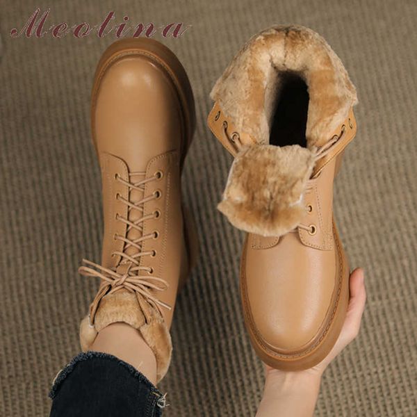 meotina genuine leather motorcycle boots woman med heel ankle boots platform block heel short boots lace up female shoes winter 210608, Black
meotina genuine leather motorcycle boots woman med heel ankle boots platform block heel short boots lace up female shoes winter 210608, Black