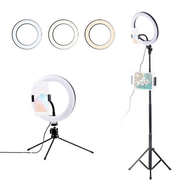 10" selfie led ring light 3 modes 10 brightness levels with tripod stand phone & tablet holder bt remote control for live stream flash
10" selfie led ring light 3 modes 10 brightness levels with tripod stand phone & tablet holder bt remote control for live stream flash