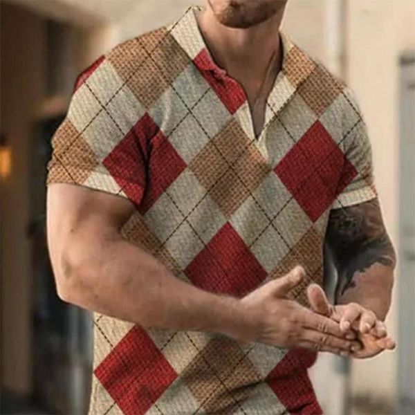 men's t-shirts turn-down collar men t-shirt plaid print thin buttons short sleeve summer shirt streetwear, White;black
men's t-shirts turn-down collar men t-shirt plaid print thin buttons short sleeve summer shirt streetwear, White;black