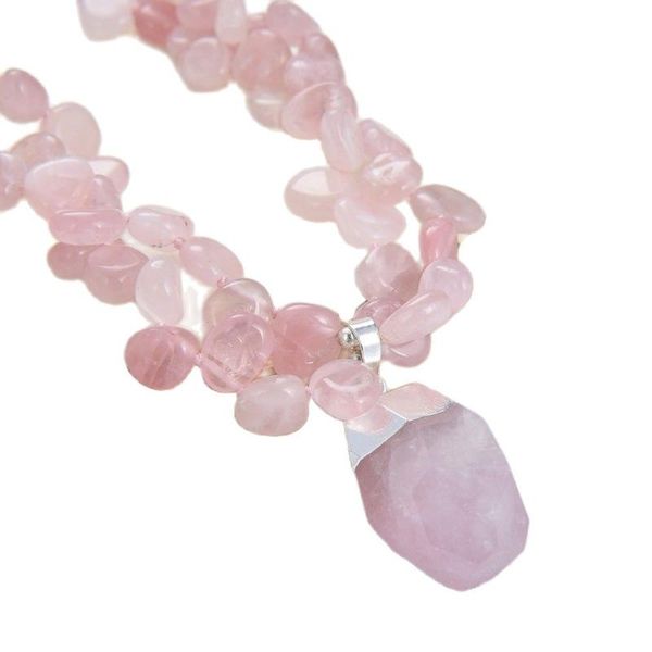pendant necklaces jk 2 strands natural pink rose quartzs gems stone necklace crystal handmade for women, Silver
pendant necklaces jk 2 strands natural pink rose quartzs gems stone necklace crystal handmade for women, Silver