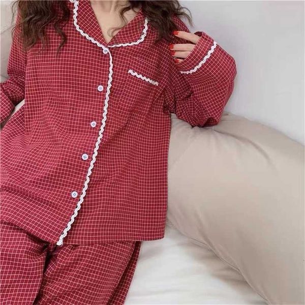 qweek korean sleepwear plaid pajama set women vintage pyjamas femme lace pijamas long sleeve nightwear autumn loungewear pj 211126, Black;red
qweek korean sleepwear plaid pajama set women vintage pyjamas femme lace pijamas long sleeve nightwear autumn loungewear pj 211126, Black;red