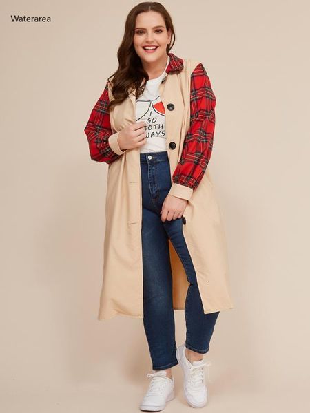 autumn winter plus-size turn-down collar long sleeve red grid patchwork single-breasted x-long casuall trench coatjs172, Tan;black
autumn winter plus-size turn-down collar long sleeve red grid patchwork single-breasted x-long casuall trench coatjs172, Tan;black