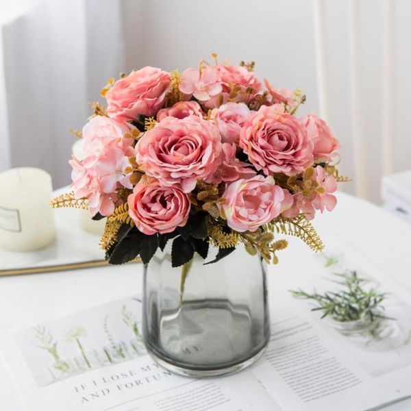 decorative flowers & wreaths silk hydrangea roses bouquet vase for home decor autumn wedding accessories clearance garden fake peony artific
decorative flowers & wreaths silk hydrangea roses bouquet vase for home decor autumn wedding accessories clearance garden fake peony artific