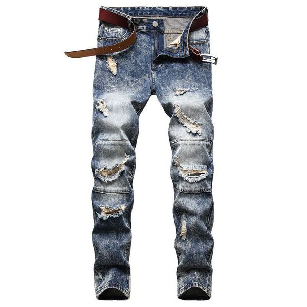 men's jeans ripped long denim brand casual large size fashion direct pants pure cotton high-quality, Blue
men's jeans ripped long denim brand casual large size fashion direct pants pure cotton high-quality, Blue