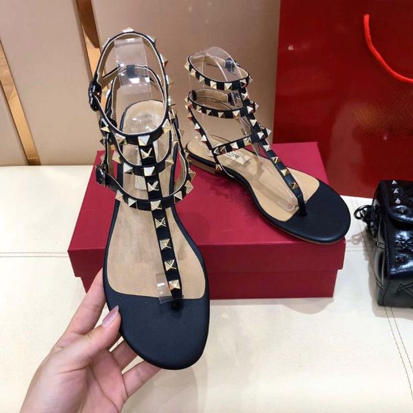 slippers luxury brands women's fashion rivet sandals summer girl's casual leather flat size 34-41, Black
slippers luxury brands women's fashion rivet sandals summer girl's casual leather flat size 34-41, Black