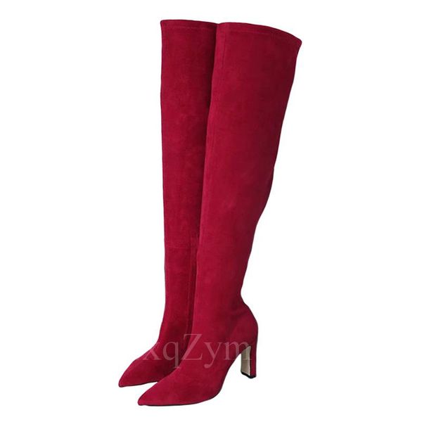 boots classic spring autumn woman suede botas stretch over the knee fashion thin high heels pointed toe zip booties, Black
boots classic spring autumn woman suede botas stretch over the knee fashion thin high heels pointed toe zip booties, Black
