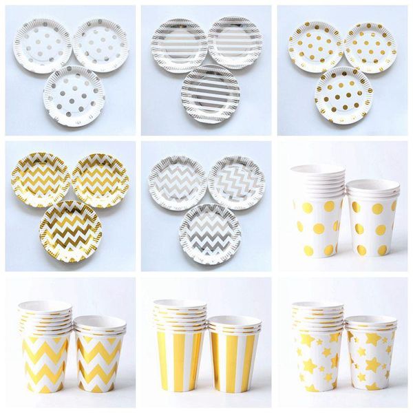 packaging dinner service 10 pcs/set 270ml gold silver stripes and dot paper cups plate wedding birthday party tableware disposable supplies
packaging dinner service 10 pcs/set 270ml gold silver stripes and dot paper cups plate wedding birthday party tableware disposable supplies
