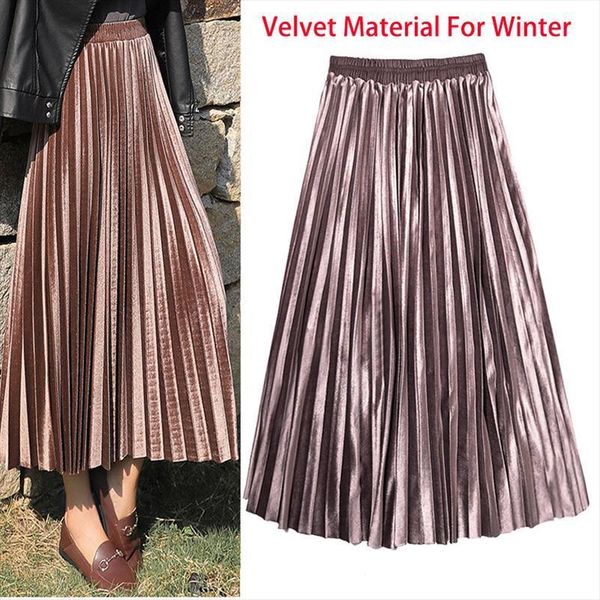 winter autumn pleated velvet women skirt print high waist long young girl thick large size fahion female falda, Black
winter autumn pleated velvet women skirt print high waist long young girl thick large size fahion female falda, Black