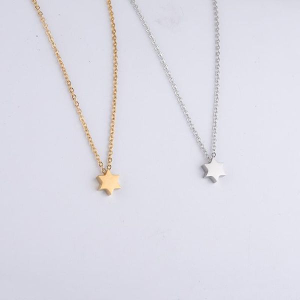pendant necklaces wholesale fashion trendy cute elegant non tarnish shiny polish stainless steel six-pointed star of david necklace for wome, Silver
pendant necklaces wholesale fashion trendy cute elegant non tarnish shiny polish stainless steel six-pointed star of david necklace for wome, Silver
