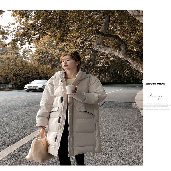 real shooded cotton-padded coat down 2021 new women's winter korean version of loose thickening warm long, Black
real shooded cotton-padded coat down 2021 new women's winter korean version of loose thickening warm long, Black
