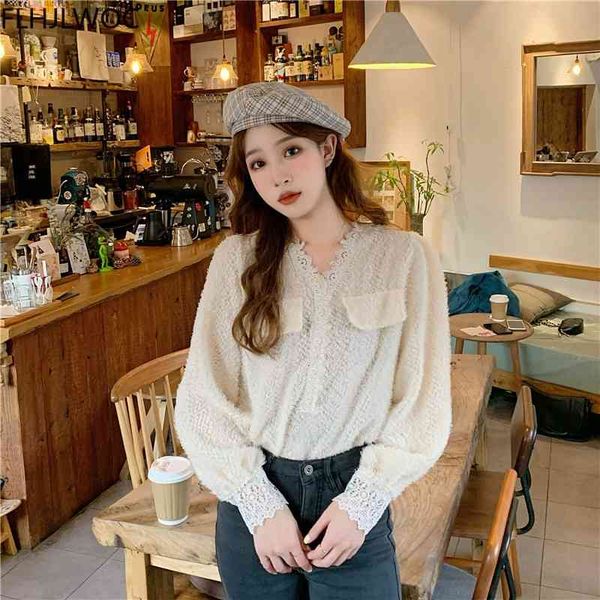 women's knits & tees spring chic blusas basic office lady work wear women single breasted button solid v neck shirts blouses i, White
women's knits & tees spring chic blusas basic office lady work wear women single breasted button solid v neck shirts blouses i, White