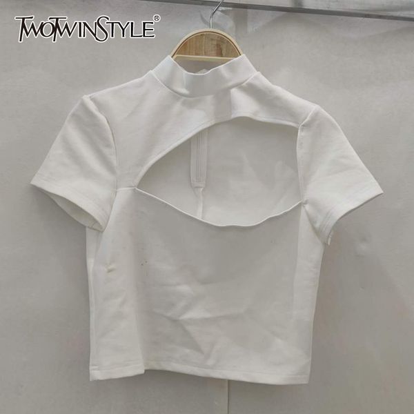 casual hollow out t-shirt for women stand collar short sleeve slim zipper t-shirt female summer fashion 210524, White
casual hollow out t-shirt for women stand collar short sleeve slim zipper t-shirt female summer fashion 210524, White