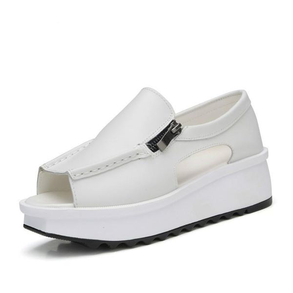 summer women sandals wedges ladies open toe round zipper black silver white platform flat
summer women sandals wedges ladies open toe round zipper black silver white platform flat