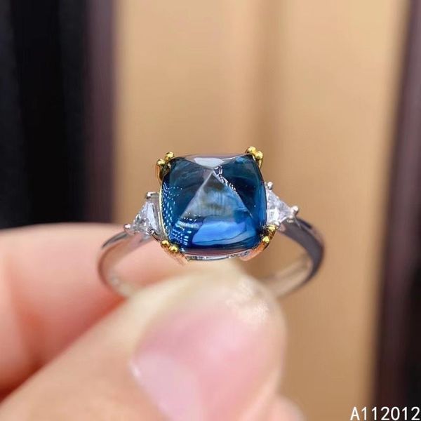fine jewelry natural blue z 925 sterling silver classic women gemstone ring support test with box cluster rings, Golden;silver
fine jewelry natural blue z 925 sterling silver classic women gemstone ring support test with box cluster rings, Golden;silver