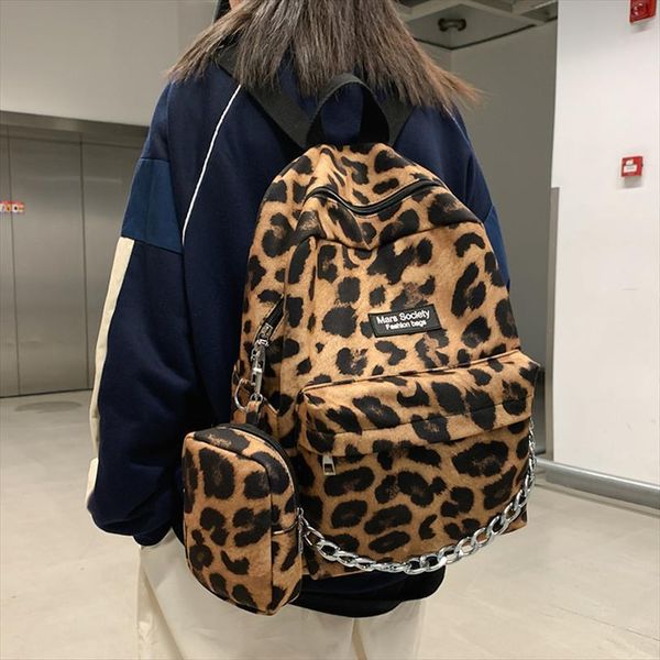 leopard print chain women backpack fashion velvet school bags for teenage girls shoulder bag backpacks students bagpack mochila
leopard print chain women backpack fashion velvet school bags for teenage girls shoulder bag backpacks students bagpack mochila