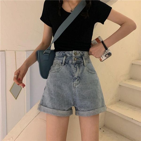 women's jeans women short crimping wide leg straight fashion all-match denim button outwear harajuku ulzzang chic ins high waisted, Blue
women's jeans women short crimping wide leg straight fashion all-match denim button outwear harajuku ulzzang chic ins high waisted, Blue