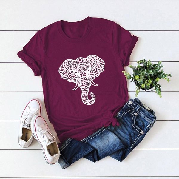 women's t-shirt casual female drop elephant tshirt woman summer short sleeve tee top, White
women's t-shirt casual female drop elephant tshirt woman summer short sleeve tee top, White