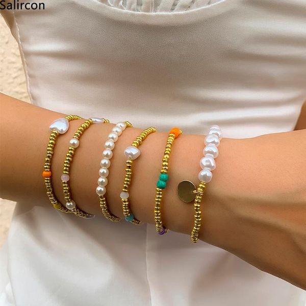 link, chain boho colorful hand-woven beaded charm bracelet for women geometric round heart on hand baroque imitation pearls jewelry, Black
link, chain boho colorful hand-woven beaded charm bracelet for women geometric round heart on hand baroque imitation pearls jewelry, Black