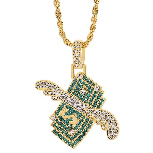 pendant necklaces est green winged dollar zircon necklace fashion creative trendy male personality men's rock hip hop party jewelry, Silver
pendant necklaces est green winged dollar zircon necklace fashion creative trendy male personality men's rock hip hop party jewelry, Silver
