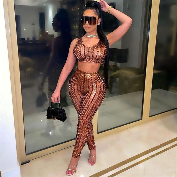 v neck womens pants hollow out two piece set summer sparkly crop pant suits party night club outfits, White
v neck womens pants hollow out two piece set summer sparkly crop pant suits party night club outfits, White
