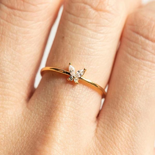 cluster rings trend girls women crystal butterfly finger-ring charm simple couple wedding designed for birthday gift jewelry, Golden;silver
cluster rings trend girls women crystal butterfly finger-ring charm simple couple wedding designed for birthday gift jewelry, Golden;silver