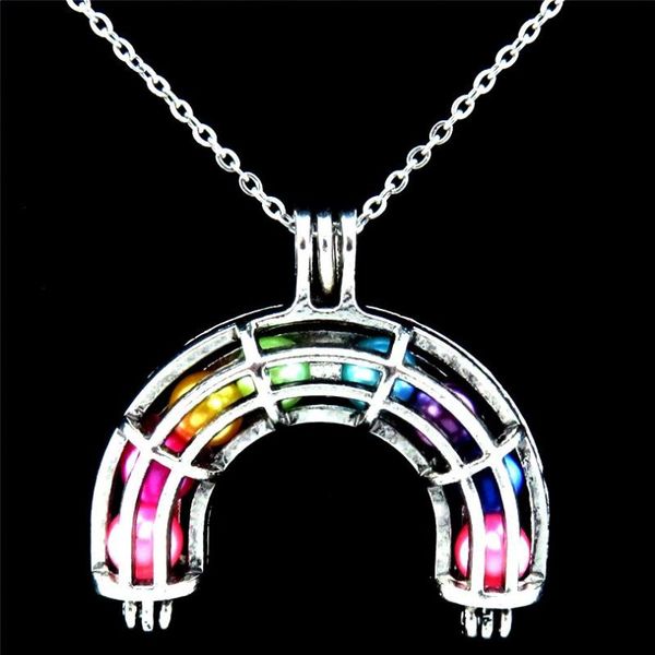 sizes rainbow beads pearl cage pendant essential oil diffuser vintage locket necklace - mixed colors inner necklaces, Silver
sizes rainbow beads pearl cage pendant essential oil diffuser vintage locket necklace - mixed colors inner necklaces, Silver