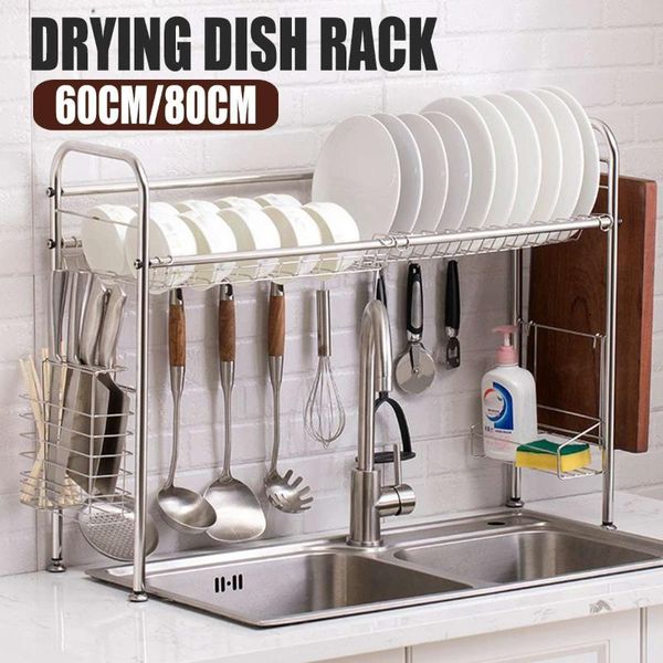 kitchen storage & organization 60cm/80cm stainless steel dish rack organizer drainer drying plate shelf sink tableware knife fork container
kitchen storage & organization 60cm/80cm stainless steel dish rack organizer drainer drying plate shelf sink tableware knife fork container