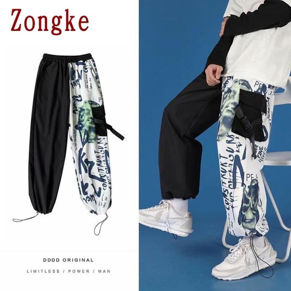 men's pants zongke 2021 graffiti cargo men trousers casual joggers sweatpants hip hop streetwear male plus size m-2xl, Black
men's pants zongke 2021 graffiti cargo men trousers casual joggers sweatpants hip hop streetwear male plus size m-2xl, Black