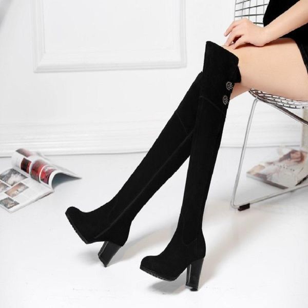 boots 2021 autumn and winter belt women's high tube over the knee suede round head with metal decorative single, Black
boots 2021 autumn and winter belt women's high tube over the knee suede round head with metal decorative single, Black