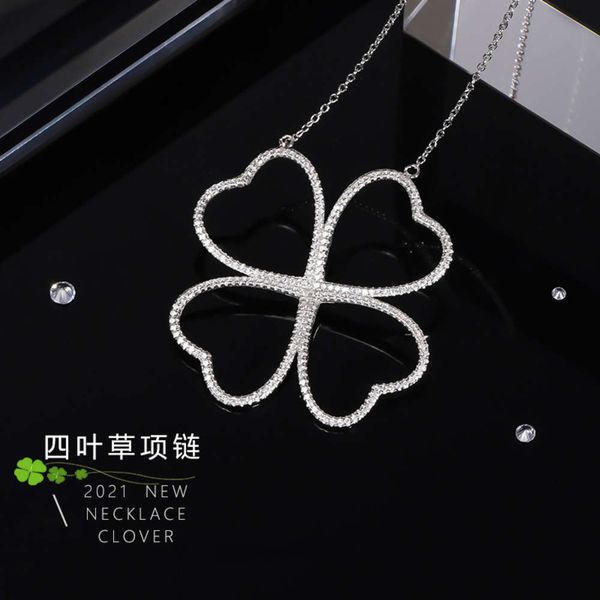 s925 sterling silver pendant necklace, tiktok, love, lucky, giant clover, simple chain of clavicle, Black
s925 sterling silver pendant necklace, tiktok, love, lucky, giant clover, simple chain of clavicle, Black