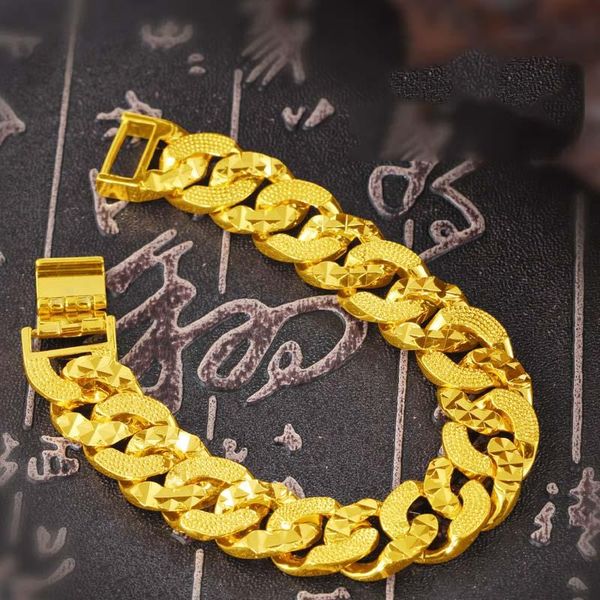 vintage luxury 24k gold colour copper cuban bracelets retro men bracelet & bangle male accessory hip hop party rock jewelry charm, Golden;silver
vintage luxury 24k gold colour copper cuban bracelets retro men bracelet & bangle male accessory hip hop party rock jewelry charm, Golden;silver