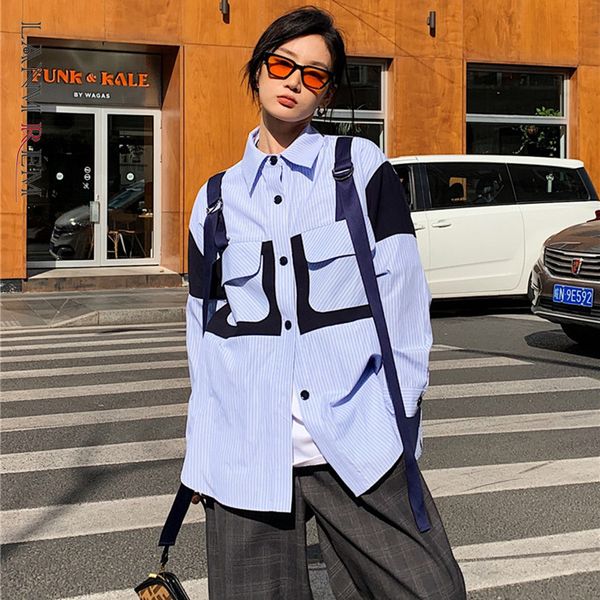 women's big size stripe sky blue lapel long-sleeved loose-fit shirt fashion trend spring and autumn 2e1144 210507, White
women's big size stripe sky blue lapel long-sleeved loose-fit shirt fashion trend spring and autumn 2e1144 210507, White