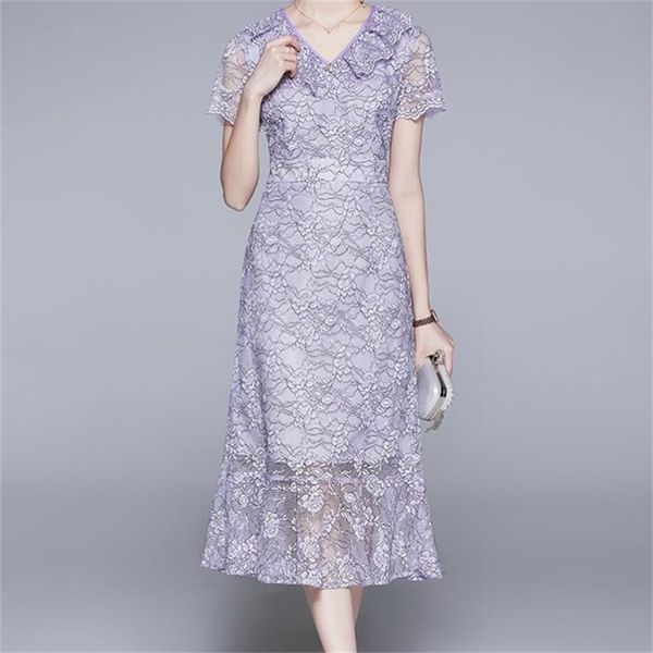 lace dress women v-neck elegant evening party formal mid-calf mermaid short sleeve women's summer dresses 210603, Black;gray
lace dress women v-neck elegant evening party formal mid-calf mermaid short sleeve women's summer dresses 210603, Black;gray