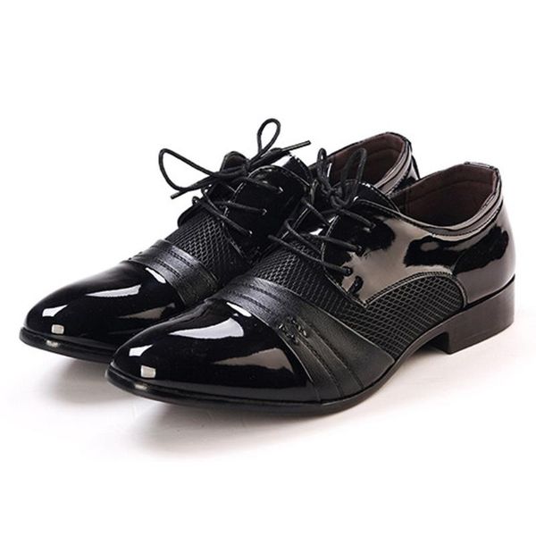 dress shoes men formal lace-up pointed business wedding patent leather oxford for plus size 47, Black
dress shoes men formal lace-up pointed business wedding patent leather oxford for plus size 47, Black