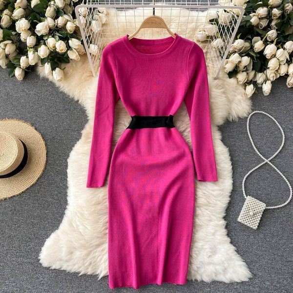 casual dresses slim waist solid contrast color o neck long sleeve knitted dress women stretch autumn bottom bodycon vestido de mujer, Black;gray
casual dresses slim waist solid contrast color o neck long sleeve knitted dress women stretch autumn bottom bodycon vestido de mujer, Black;gray