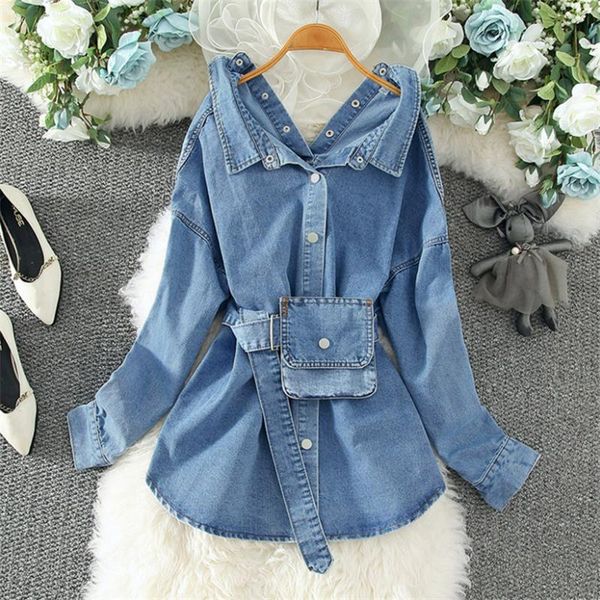 women's jackets 2021 autumn retro belt slim waist denim coat female cowboy jacket korean button halter long, Black;brown
women's jackets 2021 autumn retro belt slim waist denim coat female cowboy jacket korean button halter long, Black;brown