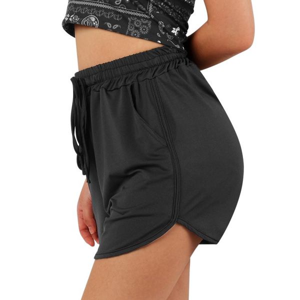 women's shorts 2021 summer solid color sportswear irregular hem high waist drawstring casual wild female leisure with pockets, White;black
women's shorts 2021 summer solid color sportswear irregular hem high waist drawstring casual wild female leisure with pockets, White;black