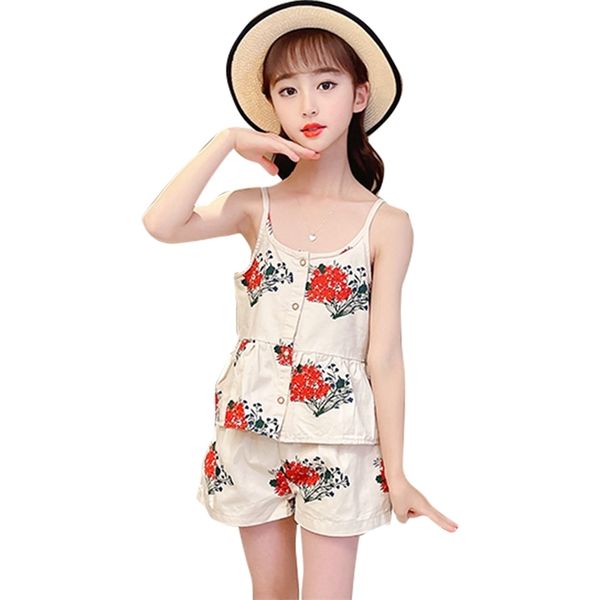clothes for girls floral vest + short clothing summer sets casual style children's girl 210527, White
clothes for girls floral vest + short clothing summer sets casual style children's girl 210527, White