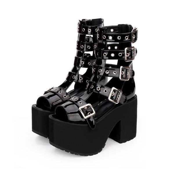 japan harajuku gothic punk peep toe gladiator sandal boots for women sandals, Black
japan harajuku gothic punk peep toe gladiator sandal boots for women sandals, Black